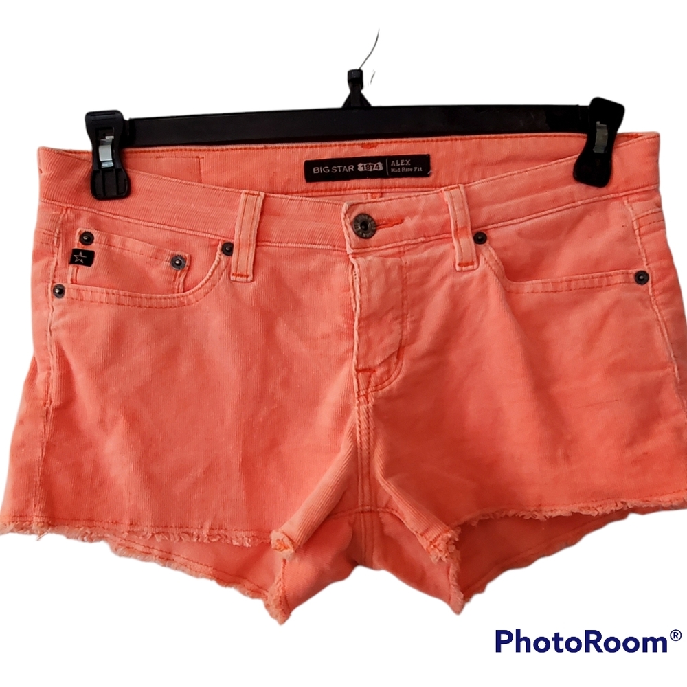 Corduroy Bright Orange Shorts